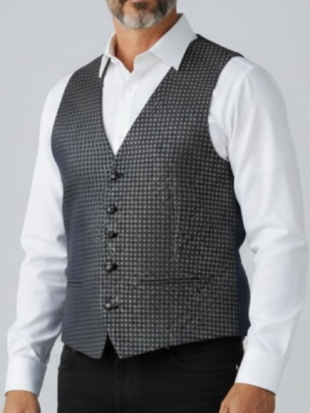 Dion Men's Silk Black & Gold formal Patterned Vest Large EUC